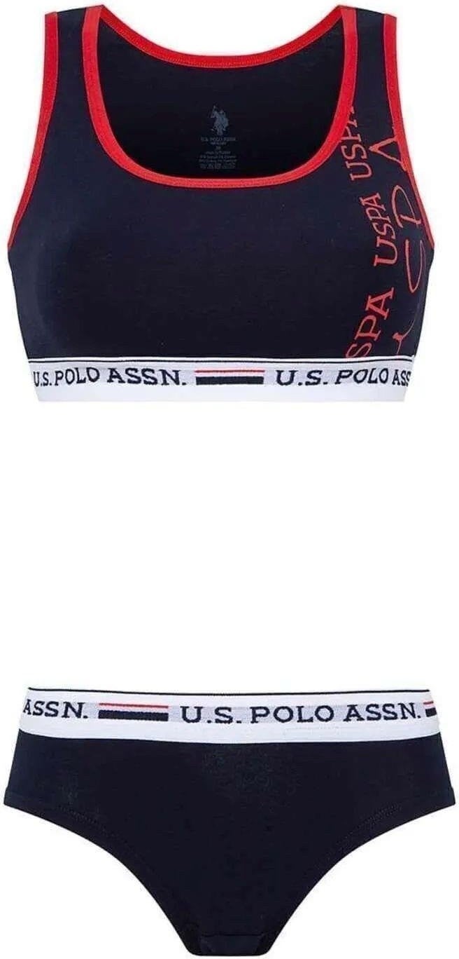 U.S. Polo Assn. 66255 Women's Navy Blue Bustier Shorts Set - Image 2
