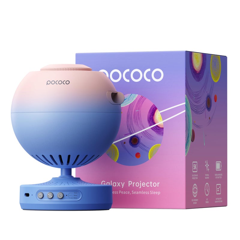 POCOCO POCOCO Galaxy Star Projector for Bedroom with Replaceable Optical Film Discs, Home Planetarium Night Light Projector with High-Definition Soft Light for Relax, Study, and Meditate, Stress Relief Gifts  - Image 1