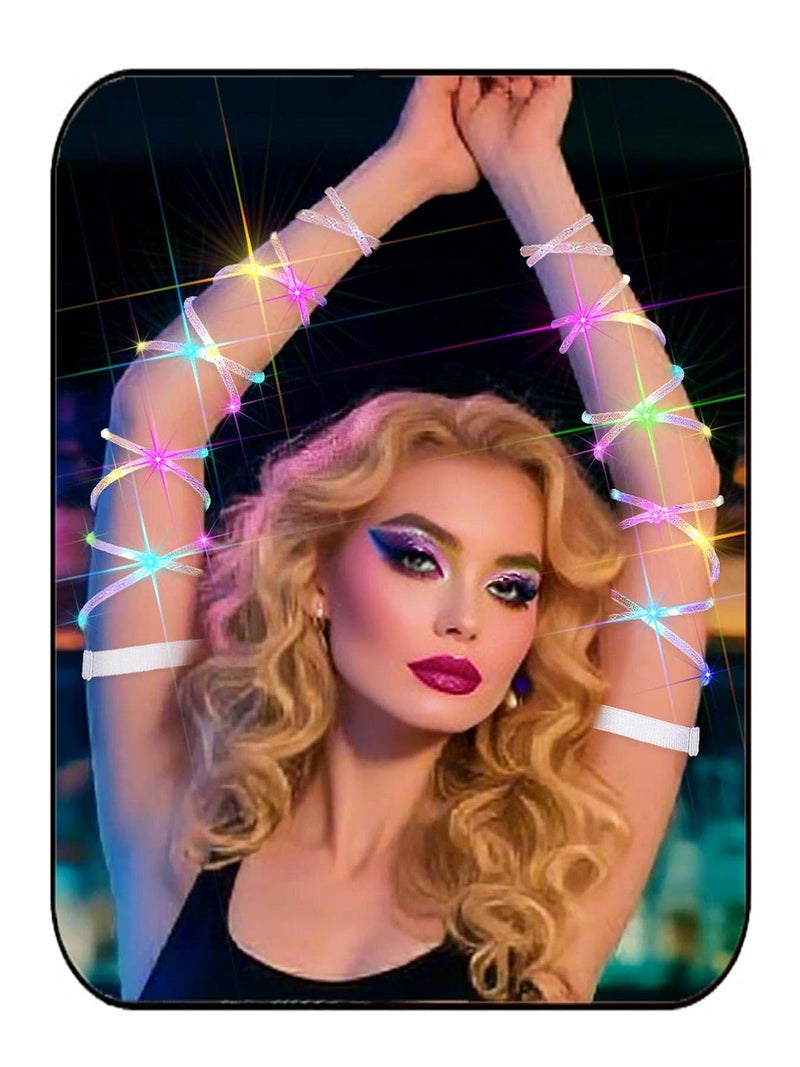 Lorealri LED Light Up Arm Bands, Spiral Glow Wraps for Mardi Gras Party EDC Music Festival Costume, Multicolor - Image 1