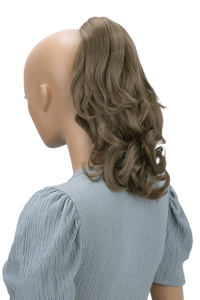 CAISHA 14 Wavy Clip On Ponytail With Butterfly Clip Hairpiece Heatresistant Synthetic Fibres Brown Mix H90