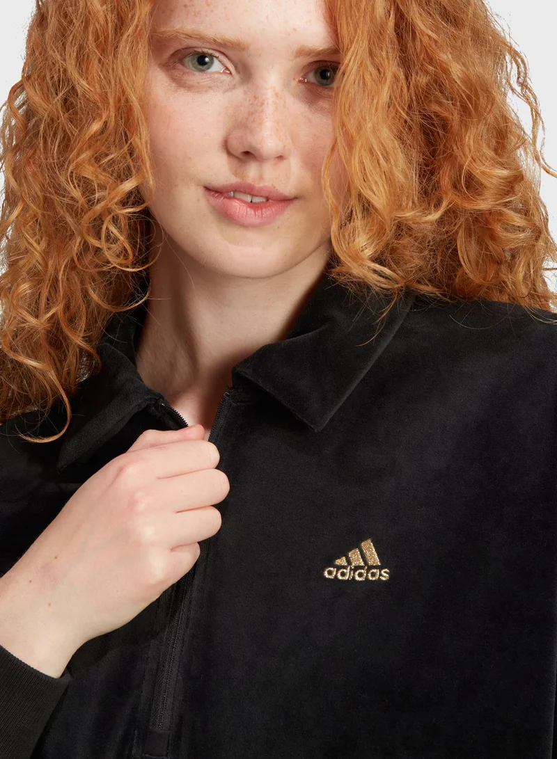 adidas سويتشيرت بلوف بربع سحاب