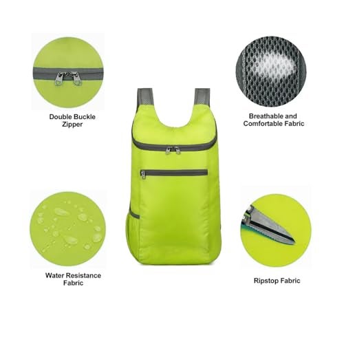 SIPYTOPF Foldable Backpack20L Lightweight water resistant Travel Hiking Backpack for Outdoor Sports Camping Daypack Bag Green - Image 3