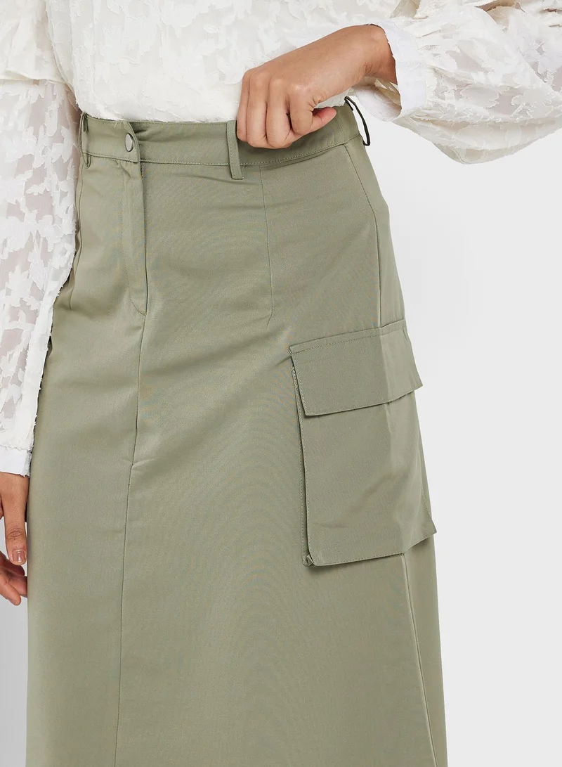 Montania Pocket Detail High Waist Skirt