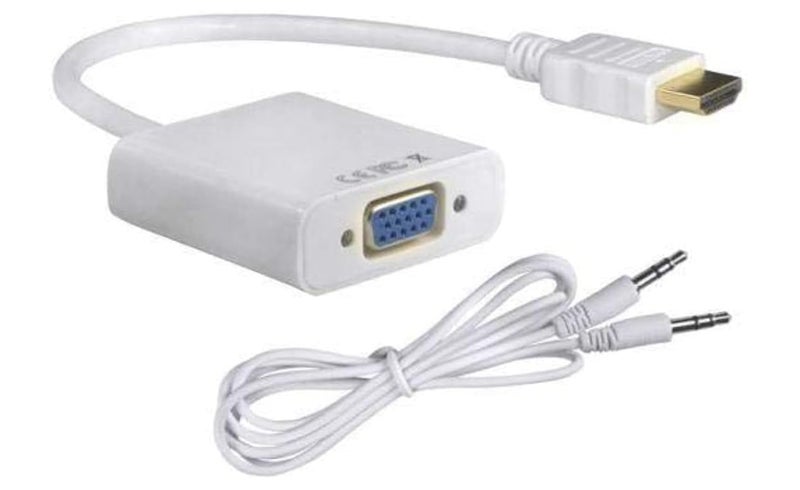 HDMI to VGA Adapter, Male to Female, 1080P, Audio Output, Micro USB, Compatible with PC, Laptop, Monitor