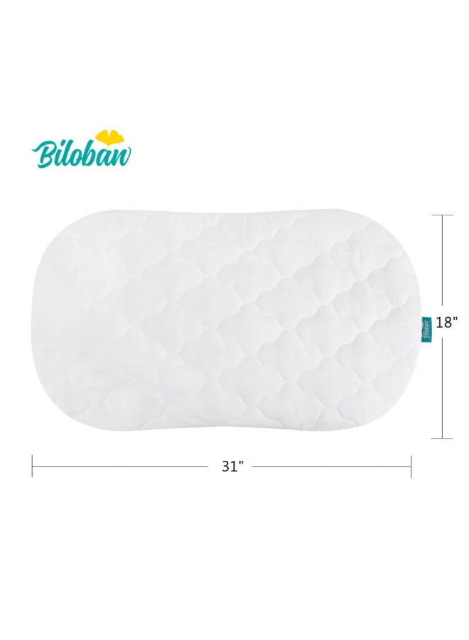 Biloban Bassinet Mattress Cover Compatible with Halo Bassinest Swivel Sleeper Bassinet Mattress Pad, 2 Pack, Microfiber, Waterproof and Soft, White - Image 5