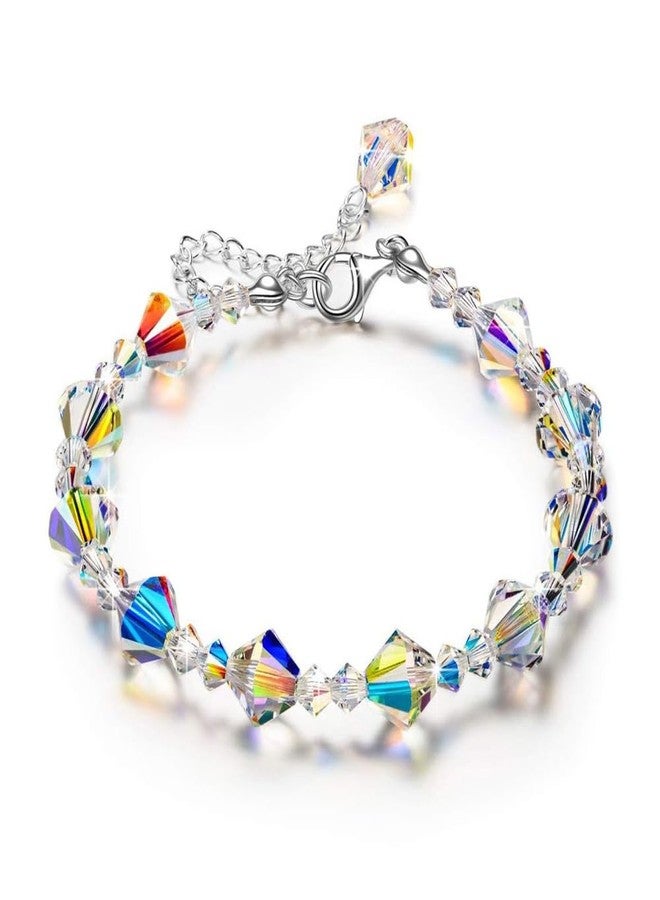 Jemant Iridescent Bracelet For Women Colorful Glass Beaded Clear Cute Dainty Fashion Ab Faux Crystal Bracelet Birthday Gift (Bracelet 2) - Image 1