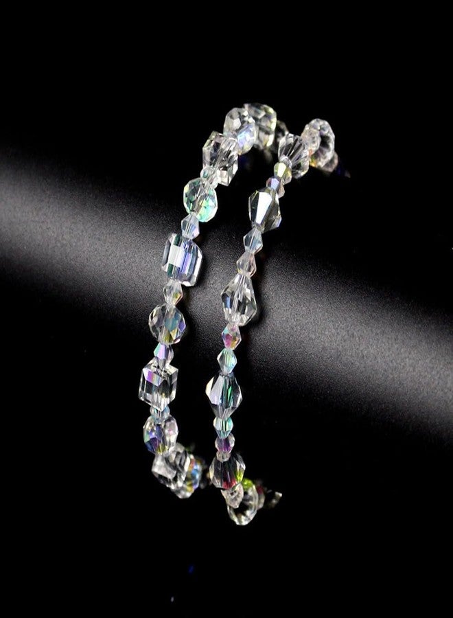 Jemant Iridescent Bracelet For Women Colorful Glass Beaded Clear Cute Dainty Fashion Ab Faux Crystal Bracelet Birthday Gift (Bracelet 2) - Image 5