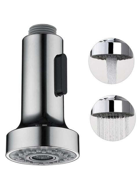 Pull Down Faucet Replacement Head, 2 Functions Kitchen Faucet Sprayer Head, G 1/2 Pull Out Spray Head for Kitchen Faucet, Chrome Kitchen Sink Faucet Head