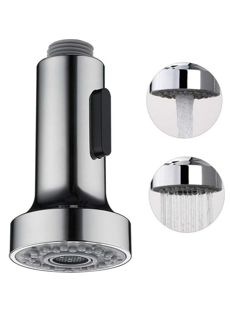 Pull Down Faucet Replacement Head, 2 Functions Kitchen Faucet Sprayer Head, G 1/2 Pull Out Spray Head for Kitchen Faucet, Chrome Kitchen Sink Faucet Head