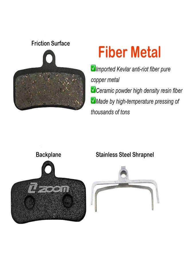 CooMeng Zoom 4-Pistons Replacement Pads Semi-Metallic Brake Pads Compatible with Zoom HB876E, XTR XT Surron SLX Deore Saint - Image 2