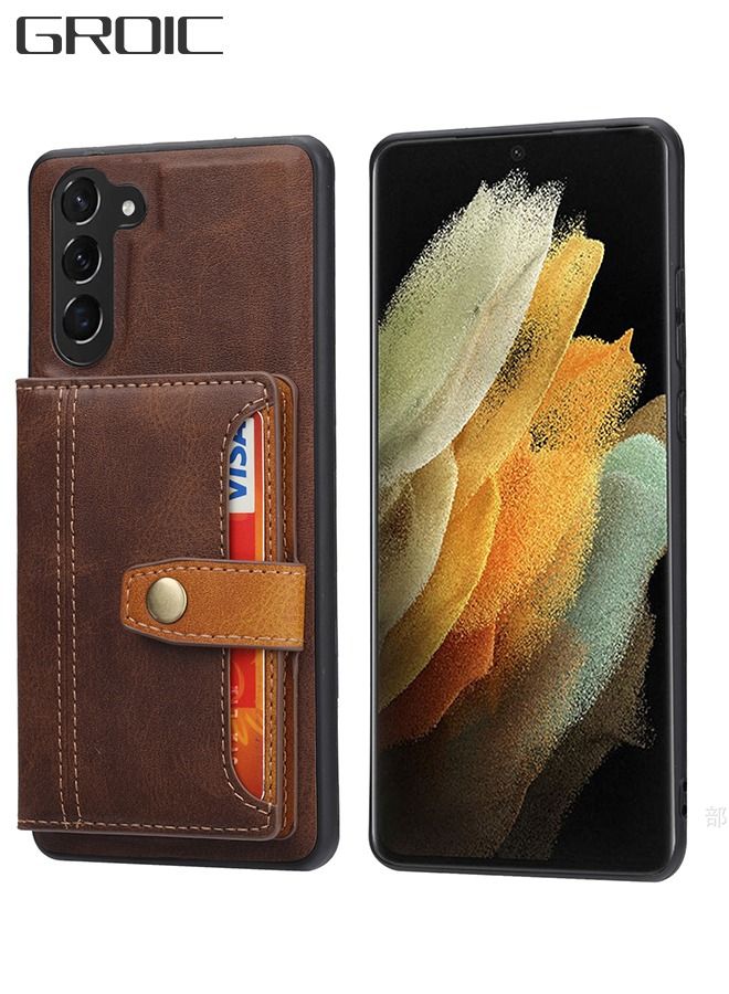 GROIC Design for Samsung Galaxy S23 Plus 6.6" PU Leather Wallet Shell Magnetic Back Kickstand Card Holder Slots Shockproof Protective Flip Cover - Image 1