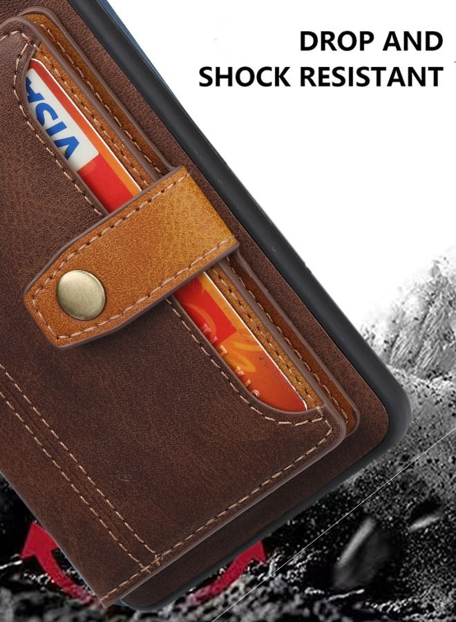 GROIC Design for Samsung Galaxy S23 Plus 6.6" PU Leather Wallet Shell Magnetic Back Kickstand Card Holder Slots Shockproof Protective Flip Cover - Image 2