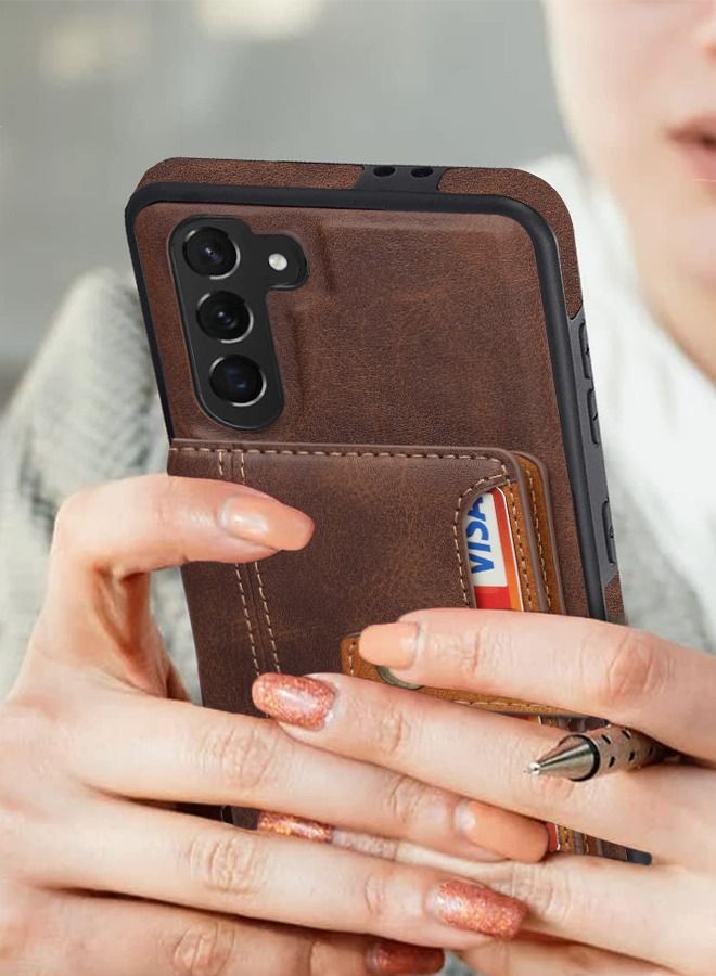 GROIC Design for Samsung Galaxy S23 Plus 6.6" PU Leather Wallet Shell Magnetic Back Kickstand Card Holder Slots Shockproof Protective Flip Cover - Image 4