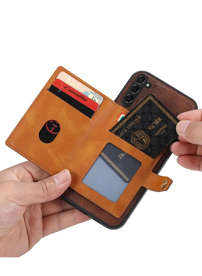 GROIC Design for Samsung Galaxy S23 Plus 6.6" PU Leather Wallet Shell Magnetic Back Kickstand Card Holder Slots Shockproof Protective Flip Cover - Image 3