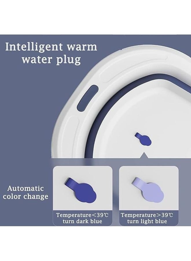 Arabest Baby Folding Bathtub, Portable Collapsible Toddler Bath Tub With Baby Cushion Temperature Sensor Drain Hole and Bath for Newborn/Infant/Toddler, Sitting Lying Large Safe Bathtub - Image 3