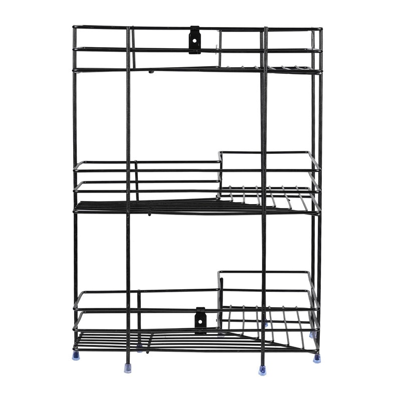 Zinbell 3 Layer L Shape Corner Stand for Multipurpose Storage of Kitchen and Bathroom Size 33 L x 33 B x 46 H cm Colour Black - Image 5