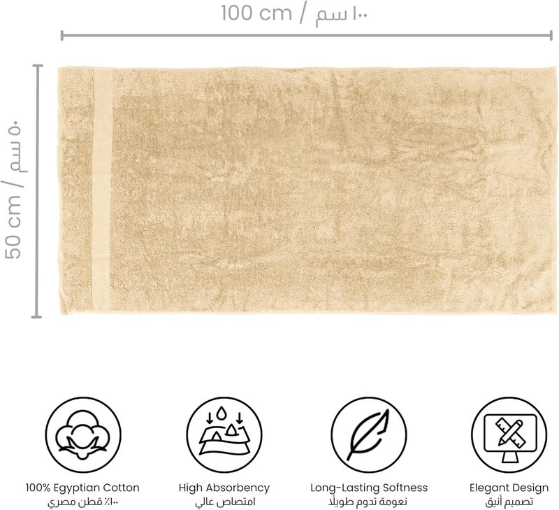 أريكا منشفة وجه أريكا سيينا بيج 100×50 سم - مصنوعة من %100 قطن مصري جيزة 86، خيط مزدوج عالي الشد للنعومة والمتانة - Image 5