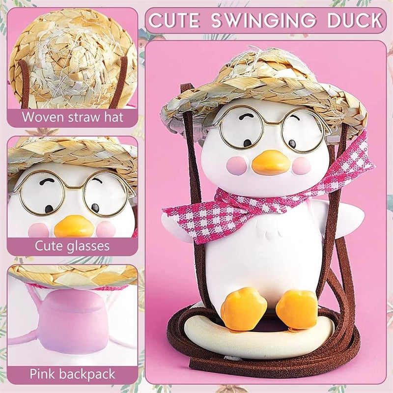 Zikra Swing Duck Car Hanging Ornament - Cute Pendant Auto Decoration, Flying Duck Rear View Mirror Accessories for Interior Decoration (Likable Style) - Image 4