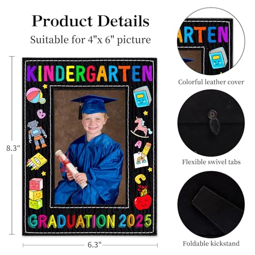 PETCEE Kindergarten Graduation Gifts - 2025 Kindergarten Graduation Picture Frame 4"x 6" Preschool Pre-K Graduation Photo Frame Gift for Boys Girls Kids Students Daughter Son Granddaughter Grandson - Image 2