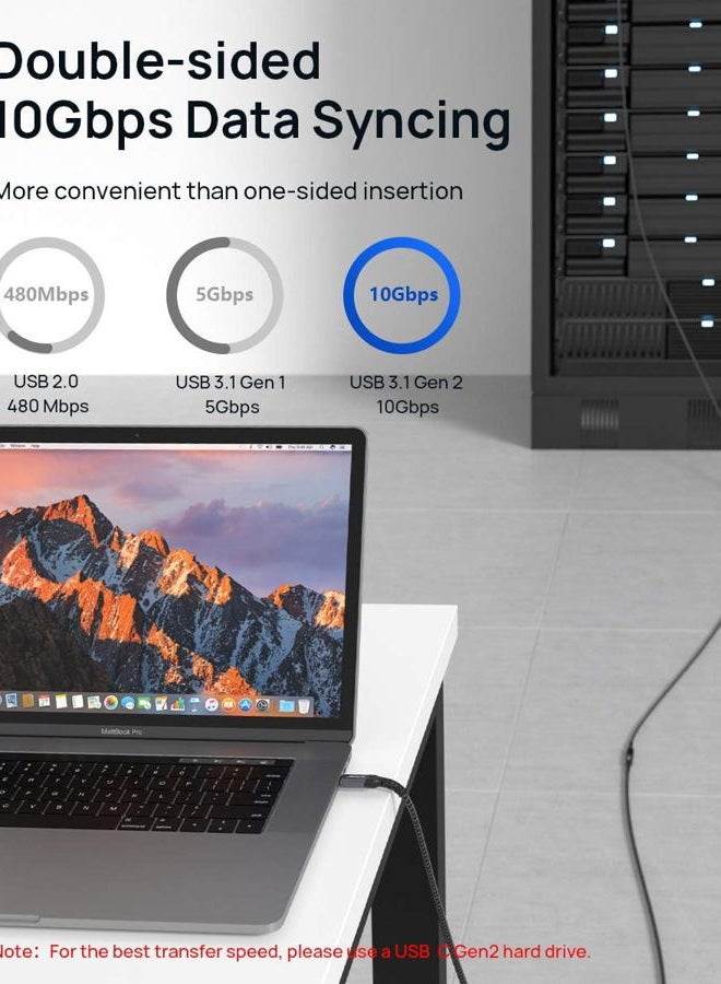 jsaux USB C Extension Cable 2M, Type C 3.1 GEN 2 Male to Female Extender Cord, PD 100W/5A, 10Gbps Sync Transfer Compatible with Switch 2, iPhone 17, USB C Hub/Dock, MacBook, iPad Pro, Galaxy S23 - Image 2