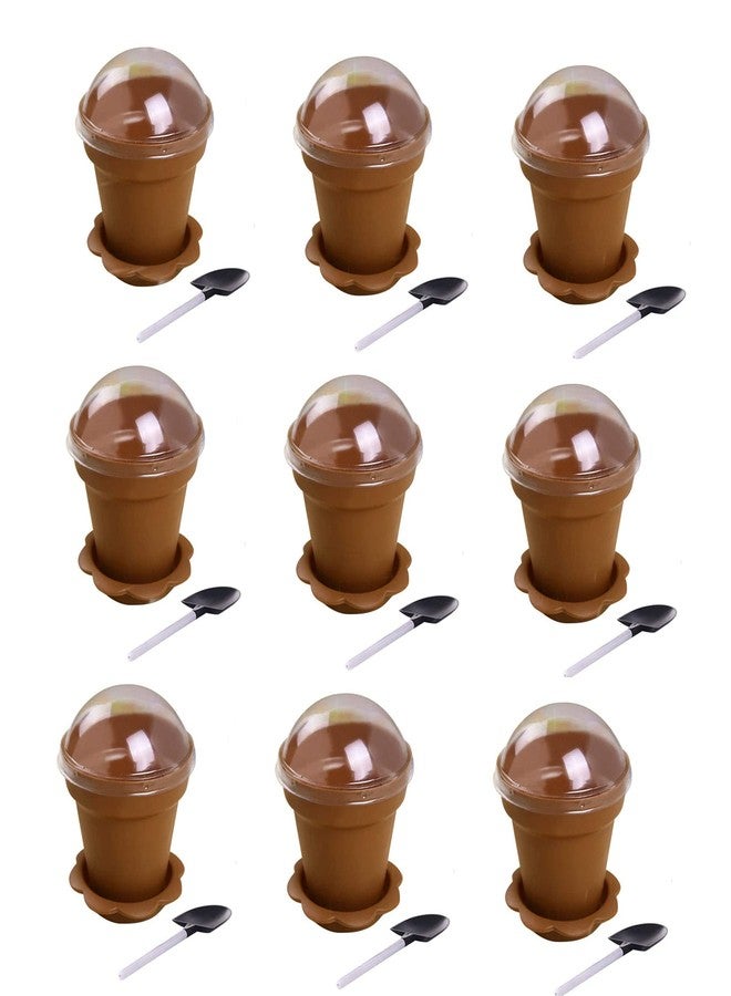 هيلثكوم، ٥٠ عبوة من أكواب الآيس كريم سعة ١٨٠ مل مع أغطية وملاعق، ٥٠ مجموعة من أكواب على شكل أصيص زهور، أكواب كيك موس، أكواب سلطة، أوعية حلويات، أكواب جيلي بودينغ، أكواب زبادي، أوعية وجبات خفيفة، حاوية للحفلات وحفلات الزفاف - Image 1