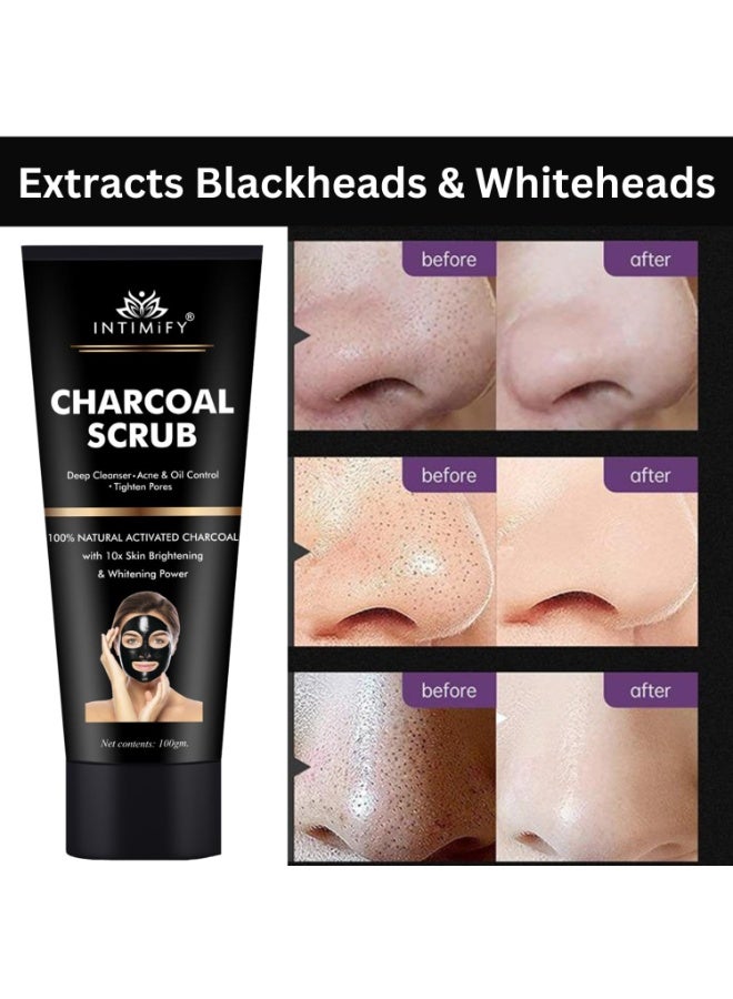 INTIMIFY قناع إنتيمفاي للتقشير بالفحم | يزيل الرؤوس السوداء والبيضاء | مضاد للتلوث | للرجال والنساء (100 غرام) - Image 4