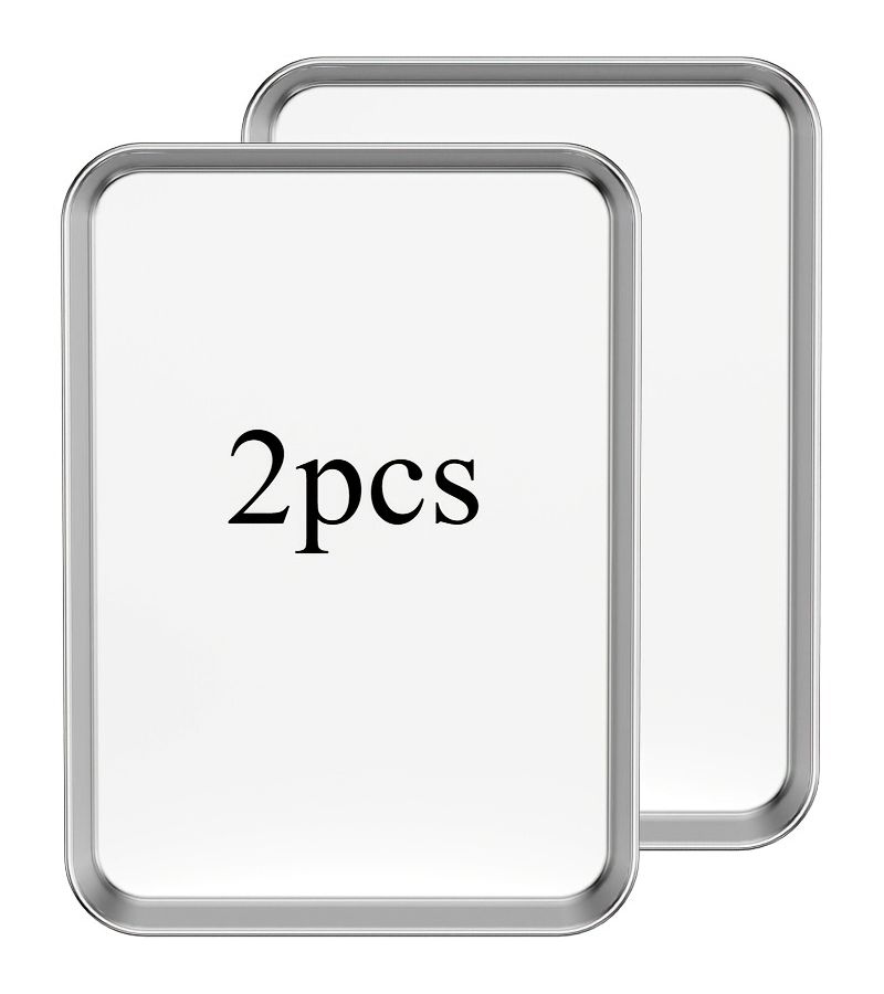 New Style Non-Stick Stainless Steel Baking Trays Set Of 2 - Image 1