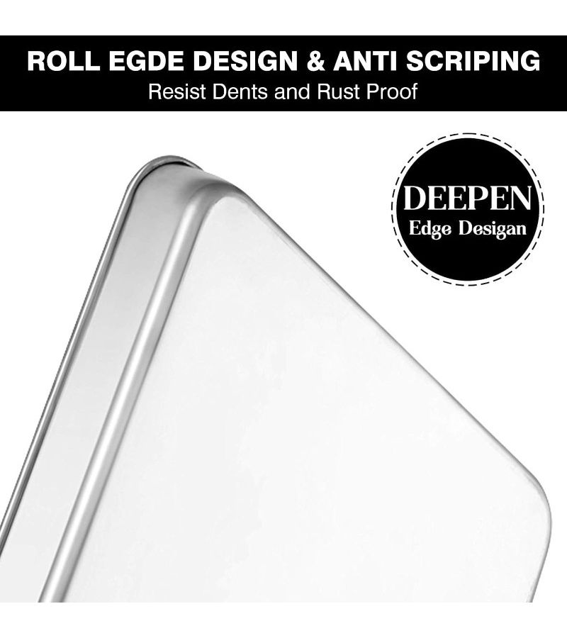 New Style Non-Stick Stainless Steel Baking Trays Set Of 2 - Image 5