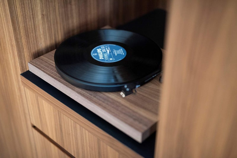 Pro-Ject Debut Carbon EVO, Audiophile Turntable with Carbon Fiber tonearm, Electronic Speed Selection and pre-Mounted Sumiko Rainier Phono Cartridge (Satin Walnut) - Image 5