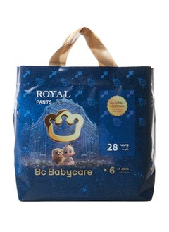 Babycare Babycare - Royal Baby Diaper Pants, Size 6 (15–25 Kg), 28 Pieces, BPA-Free, Non-Toxic, Ultra-Absorbent, Leak-Proof, Pull-Up Design, Stretchy Waistband, Soft and Breathable, Hypoallergenic, Gentle on Skin, Comfortable Fit, Day and Night Protection, Easy to Change, Ideal for Active Toddlers  - Image 1