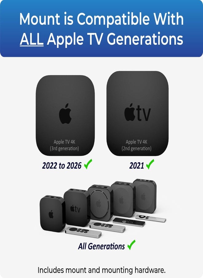 ReliaMount for Apple TV – Compatible with All Apple TV Generations (Including All 4K Models) - Image 5