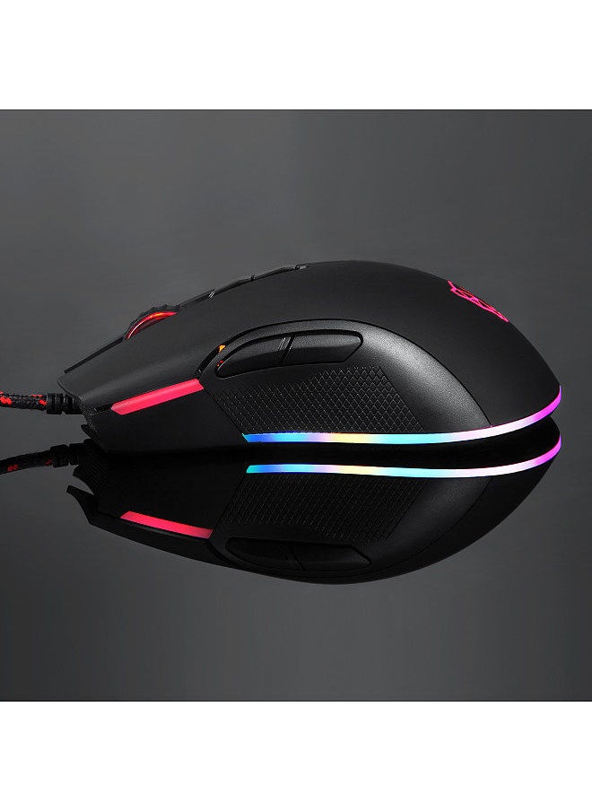 Motospeed V70 USB Wired Gaming Mouse RGB Mouse Ergonomic Design 8-gear Adjustable DPI Wide Compatibility Black  - Image 5