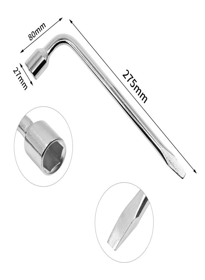 YXQ Car Spare Tire Lug Wrench for Jack 19mm/0.75" L Type Hexagon Slotted End Socket Repair Tool - Image 2