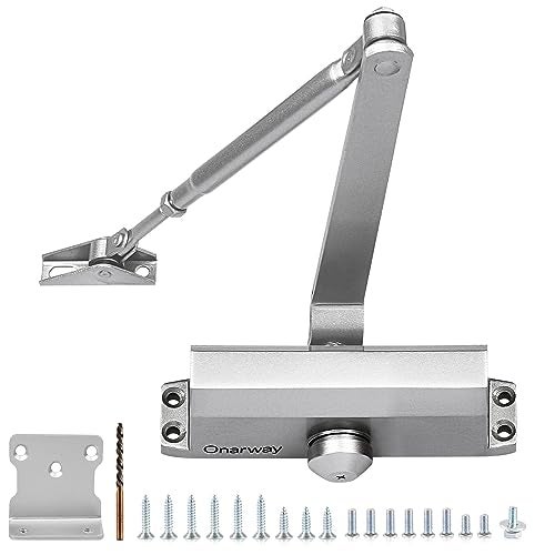 Onarway Quiet-Close Door Closer for Home: Hydraulic Automatic with Adjustable Speed for Residential Doors (57.3-95lbs) | Soft Close & Easy Install (Size 2) - Image 1