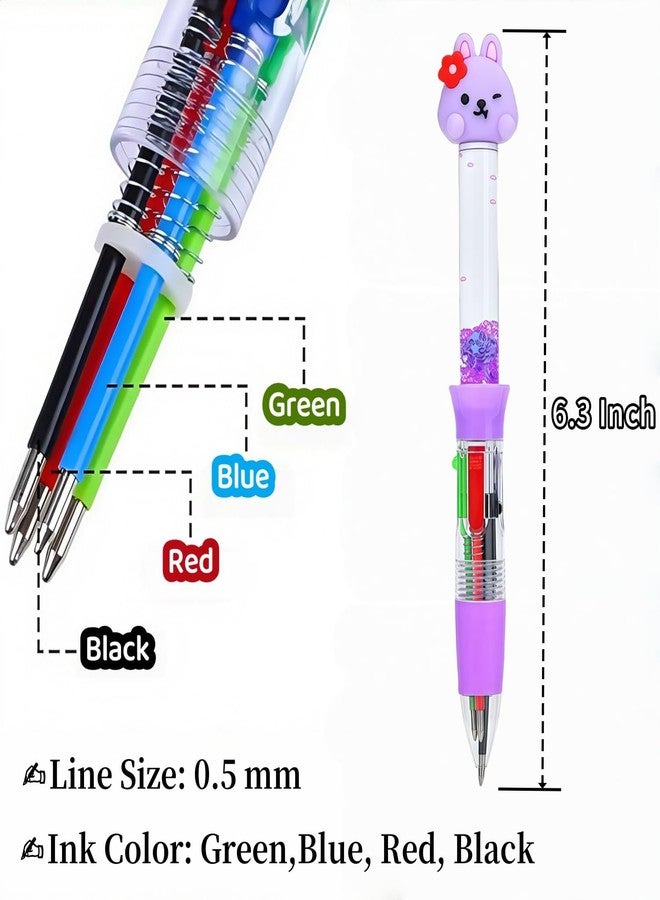 Oneshow 25 Pack Multicolor Pen in One 4-in-1 Pens Bulk Ballpoint Pens Prizes for School, Office & Home Writing Supplies (Assorted Style) - Image 3