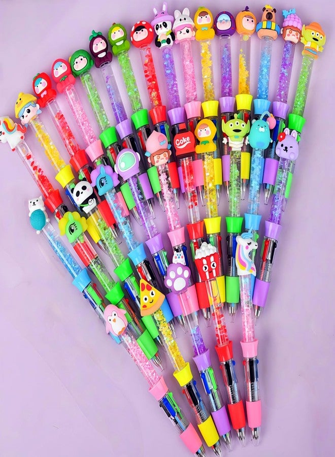 Oneshow 25 Pack Multicolor Pen in One 4-in-1 Pens Bulk Ballpoint Pens Prizes for School, Office & Home Writing Supplies (Assorted Style) - Image 5
