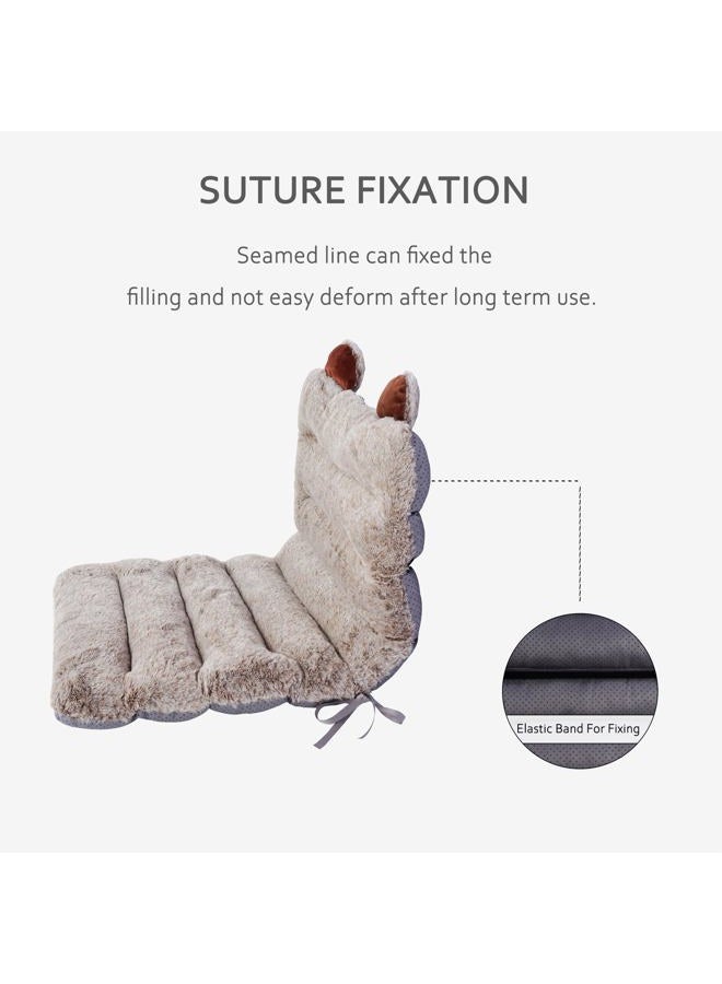 ELFJOY Desk Chair Cushion 85cm Office Chair Cushion Seat Cushion with Back Support Lounger Cushion with Fixing Band (Camel) 85×45cm - Image 5