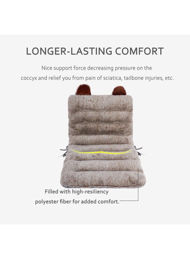 ELFJOY Desk Chair Cushion 85cm Office Chair Cushion Seat Cushion with Back Support Lounger Cushion with Fixing Band (Camel) 85×45cm - Image 4