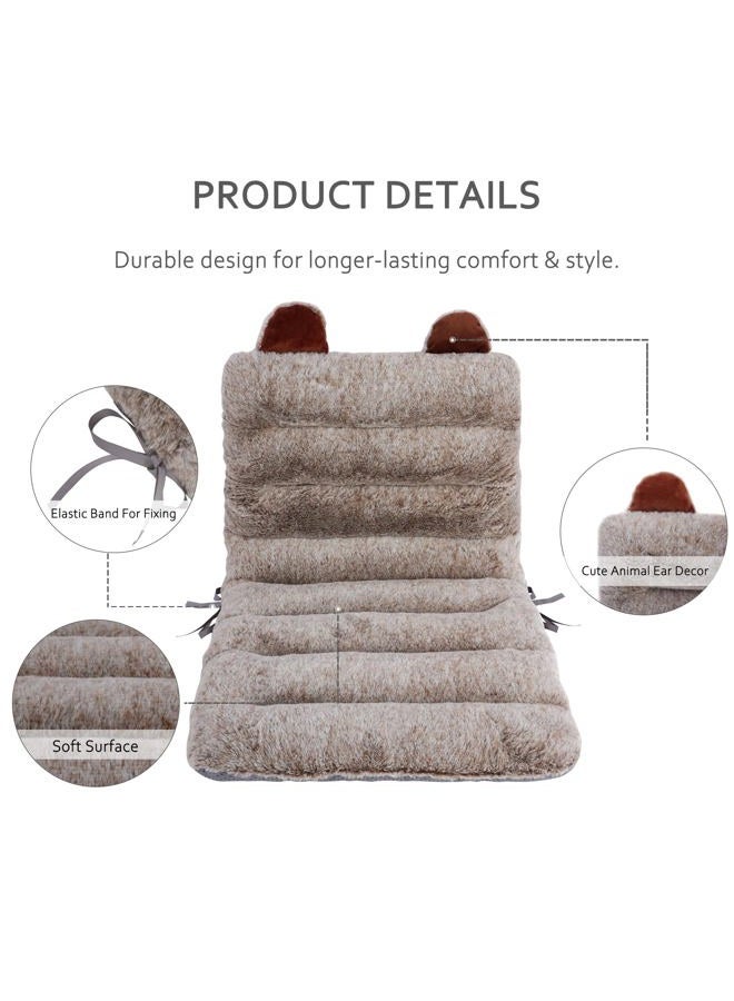 ELFJOY Desk Chair Cushion 85cm Office Chair Cushion Seat Cushion with Back Support Lounger Cushion with Fixing Band (Camel) 85×45cm - Image 3