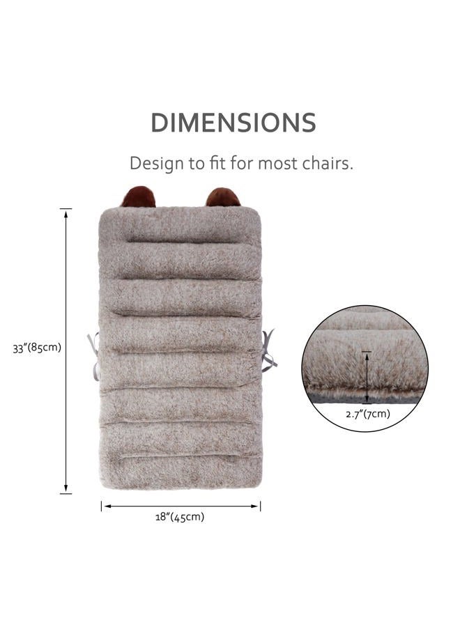 ELFJOY Desk Chair Cushion 85cm Office Chair Cushion Seat Cushion with Back Support Lounger Cushion with Fixing Band (Camel) 85×45cm - Image 2