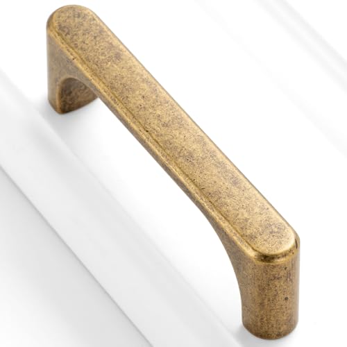 BEROSSA 10 Pack 3 Inch Antique Brass Drawer Pulls Vintage Brass Cabinet Handles Brass Hardware for Kitchen Cabinets 3126 Drawers Bedroom Dresser Bathroom Vanity Cupboard - Image 1