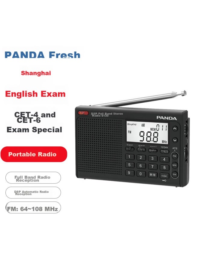 Panda Full-band Digital Stereo Radio With Stable Signal, For English College Entrance Exams, Cet-4, Cet-6, Listening Tests (black) - Image 1