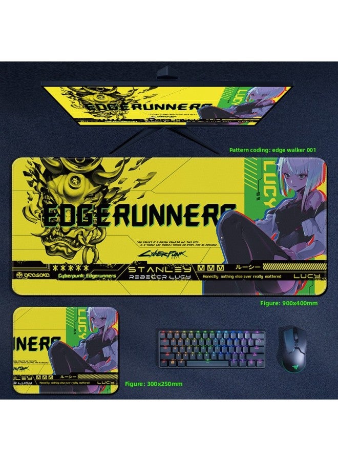 Cyberpunk Edge Walker Mouse Pad Computer Desktop Pad Lucy Edge Runner Cyberpunk 2077 Surrounding-Color:300x250x5mm-Pattern:Edge Walker 001 - Image 1
