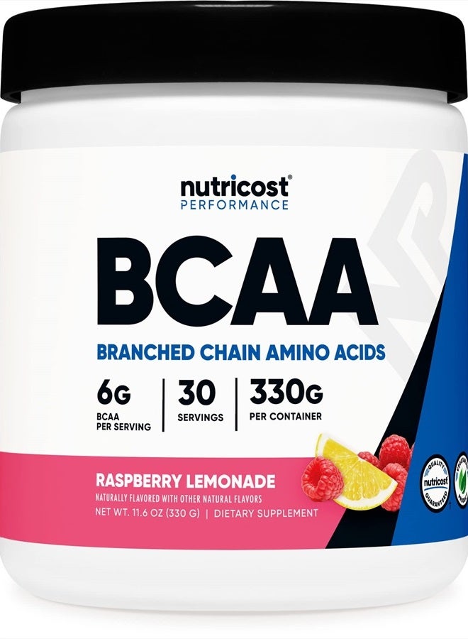 Nutricost BCAA Powder Raspberry Lemonade, 30 Servings - Image 1