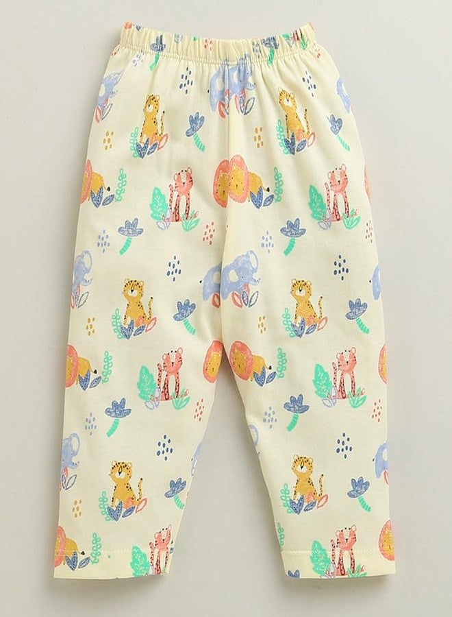 BUMZEE طقم بيجاما وعباءة قطنية بأكمام طويلة للأولاد من بامزي، لون كريمي - 6-9 أشهر (Peb10681D-crm) - Image 4