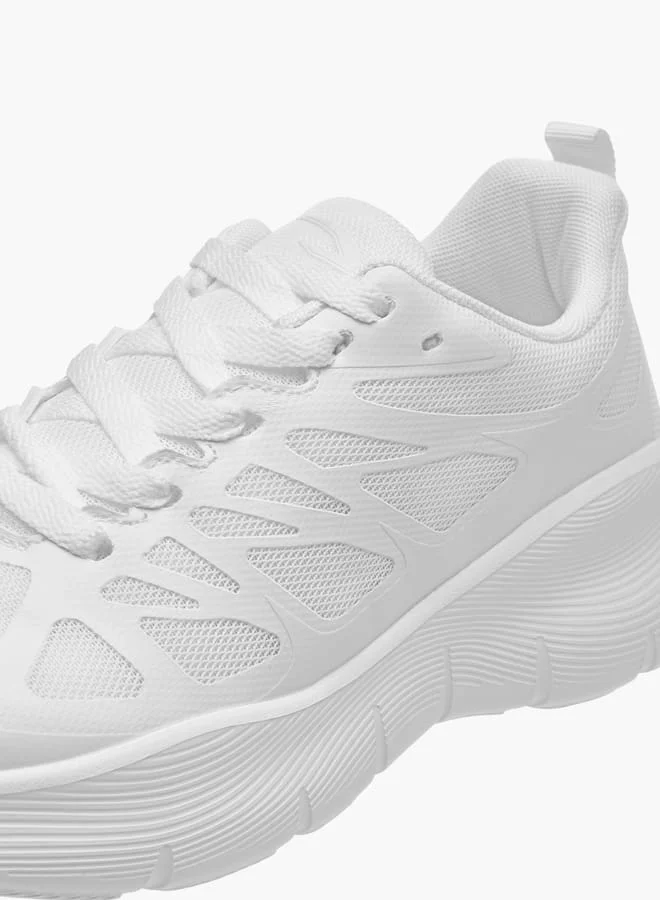 Dash Women Textured Lace-Up Sports Shoes with Pull Tabs