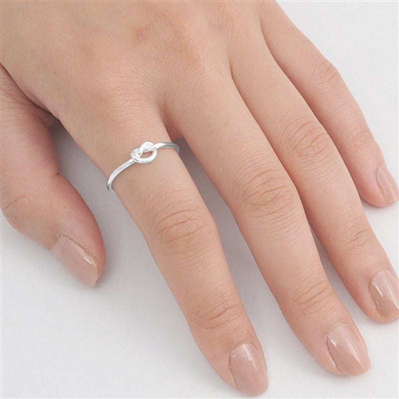 Sac Silver Infinity Knot Love Cute Ring New .925 Sterling Silver Band Size 6 - Image 2