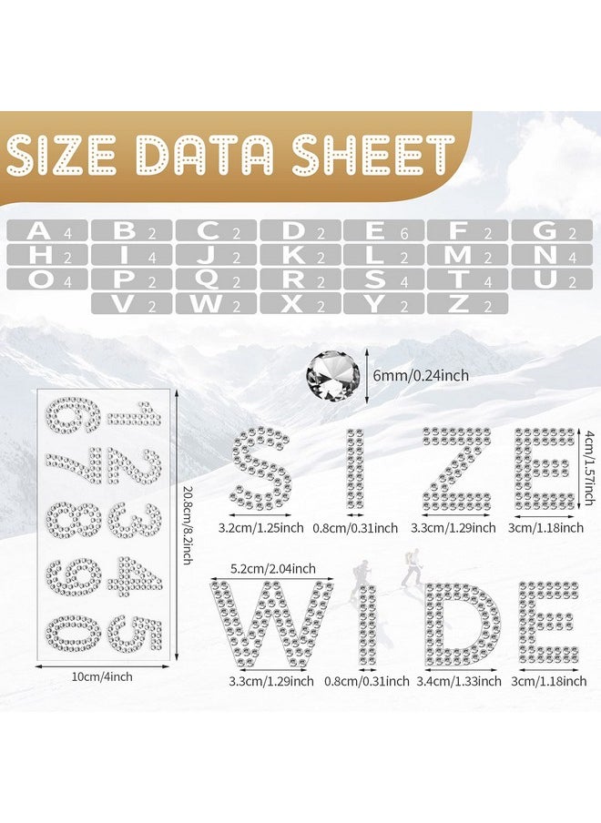 Waydress - 88 Pieces Rhinestone Alphabet Letter Stickers Glitter Letter Stickers Shiny Number Stickers Self Adhesive Letters Stickers For Diy Crafts(Silver) - Image 1