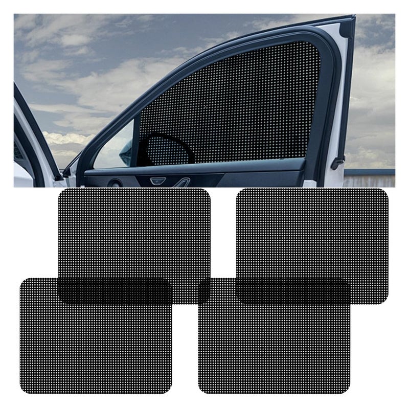 DUSCOKE 4PCS Car Side Window Sunshade, Block UV Rays Privacy Protector Car Static Cling Film Sticker, Reusable Washable Auto Shade Stickers for Heat Glare Protection, Window Film for Most Cars - Image 1