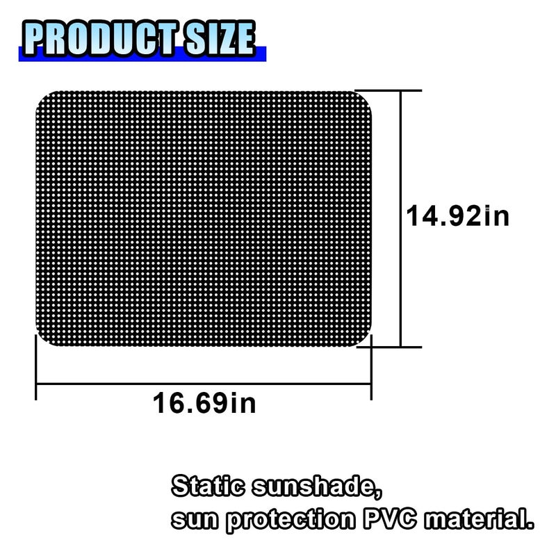 DUSCOKE 4PCS Car Side Window Sunshade, Block UV Rays Privacy Protector Car Static Cling Film Sticker, Reusable Washable Auto Shade Stickers for Heat Glare Protection, Window Film for Most Cars - Image 2